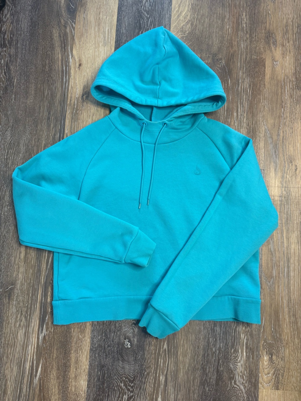 Ryderwear Teal Cropped Hoodie Gym Athleisure Sweatshirt Women’s M